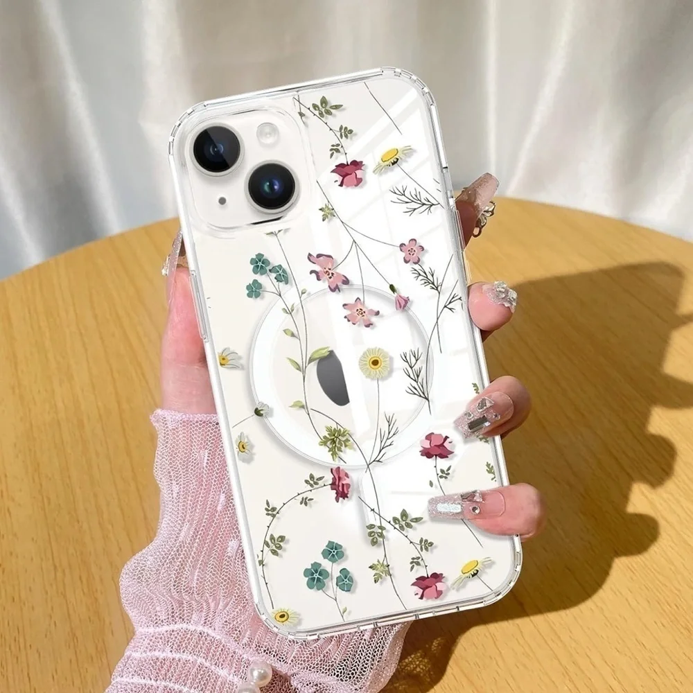 Floral Pattern Phone Case - White (055)